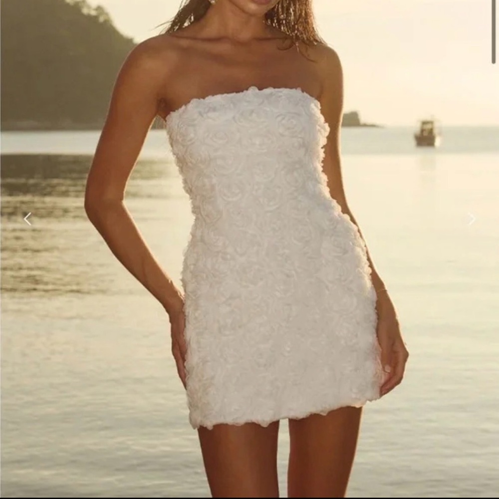Runaway Rosaline White Floral Mini Dress